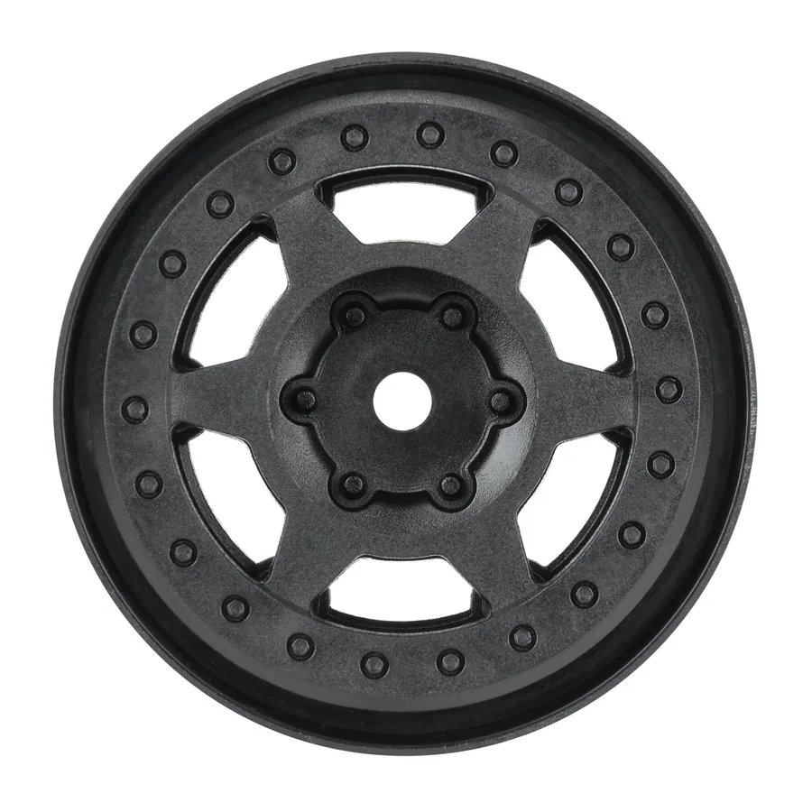 1/10 Holcomb F/R 1.55" 12mm Crawler Bead-Loc Wheels 2 Black detail 1