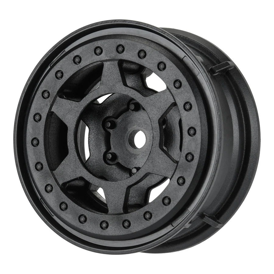 1/10 Holcomb F/R 1.55" 12mm Crawler Bead-Loc Wheels 2 Black detail 2