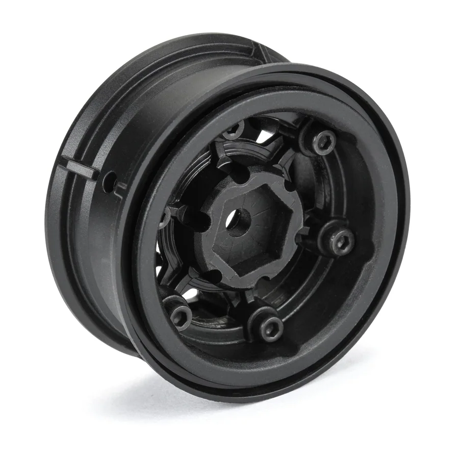 1/10 Holcomb F/R 1.55" 12mm Crawler Bead-Loc Wheels 2 Black detail 4