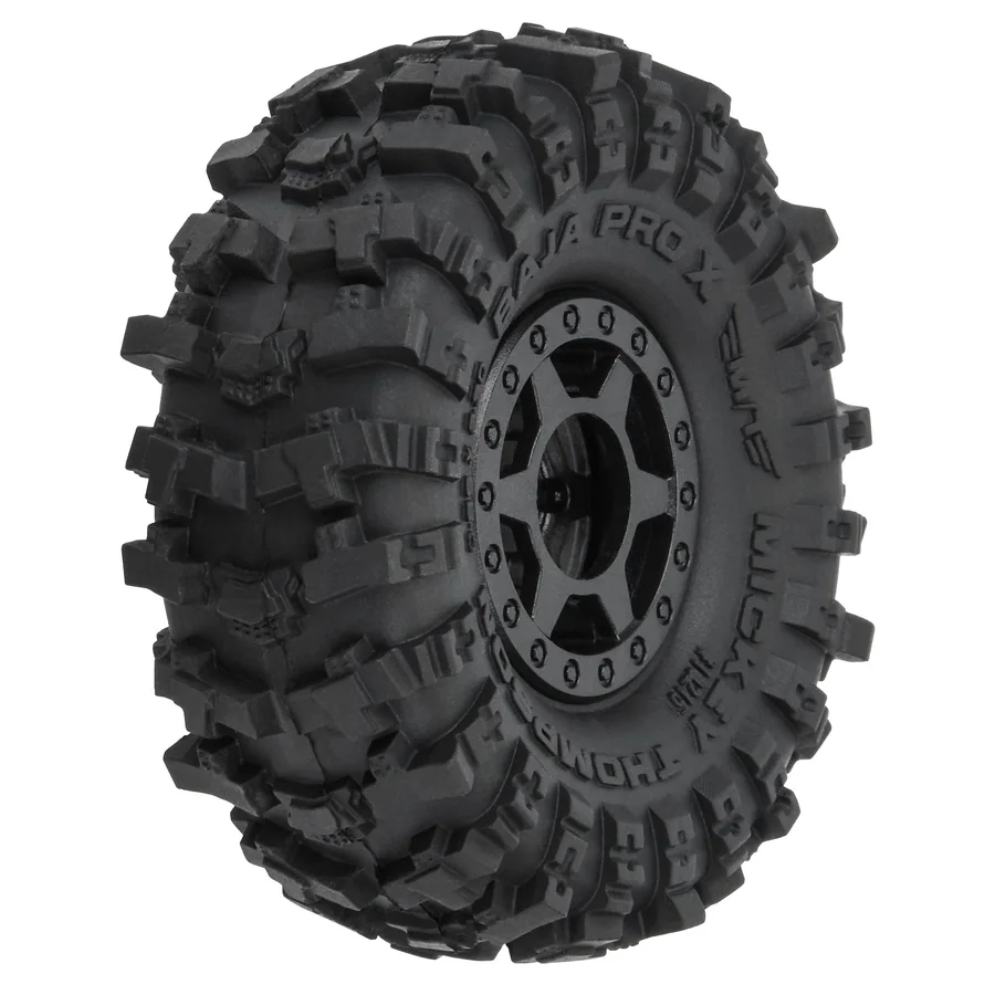 1/24 MT Baja Pro X F/R 1.0 Tires Mounted 7mm Black detail 1
