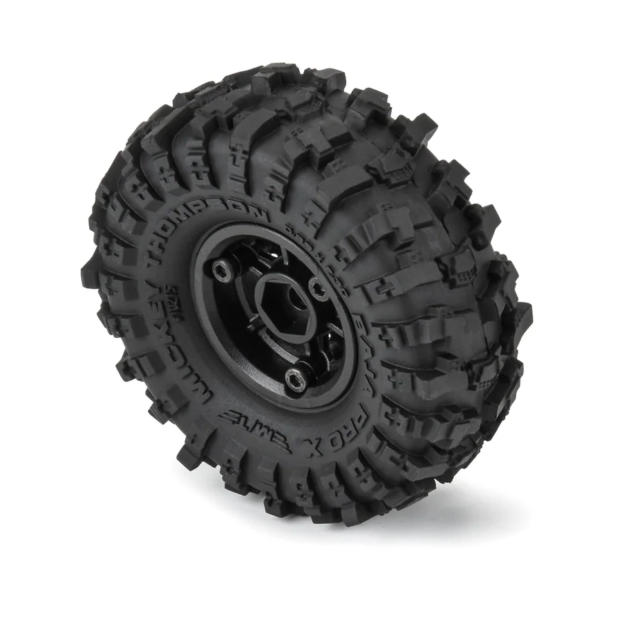 1/24 MT Baja Pro X F/R 1.0 Tires Mounted 7mm Black detail 4