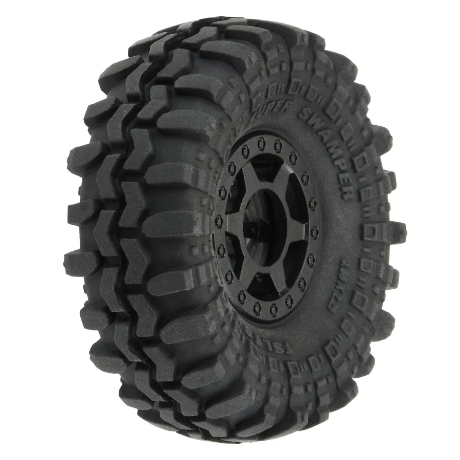 1/24 Super Swamper F/R 1.0 Tires Mounted 7mm Black detail 1