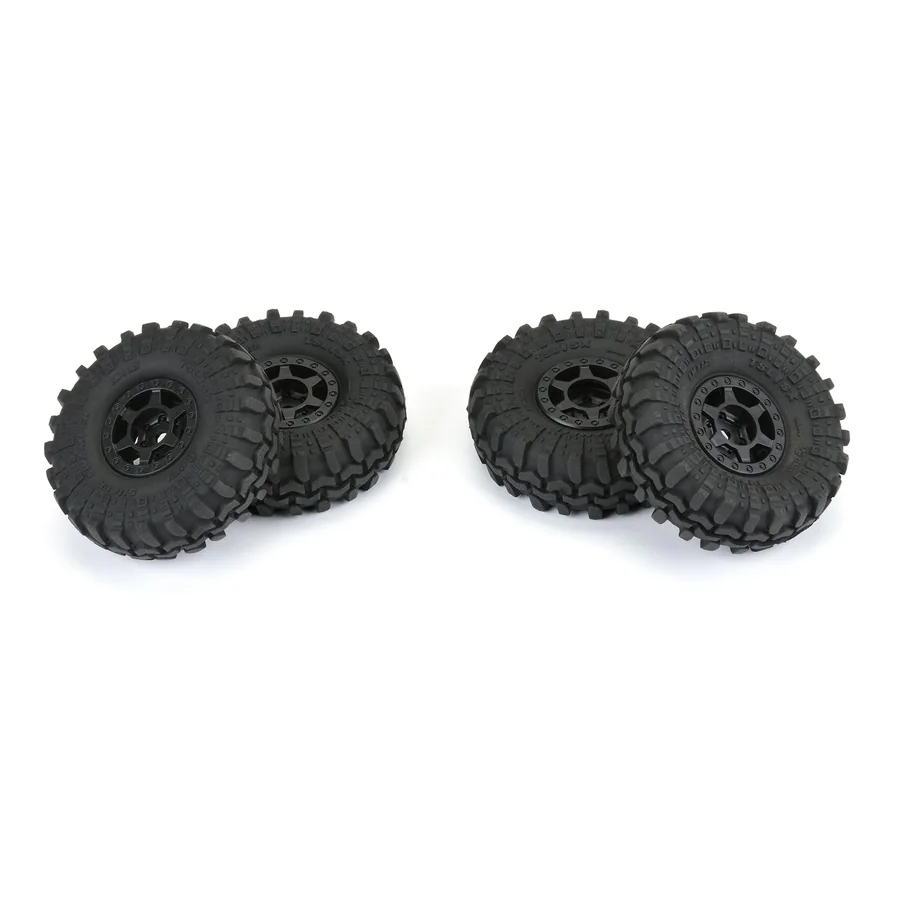 1/24 Super Swamper F/R 1.0 Tires Mounted 7mm Black detail 4