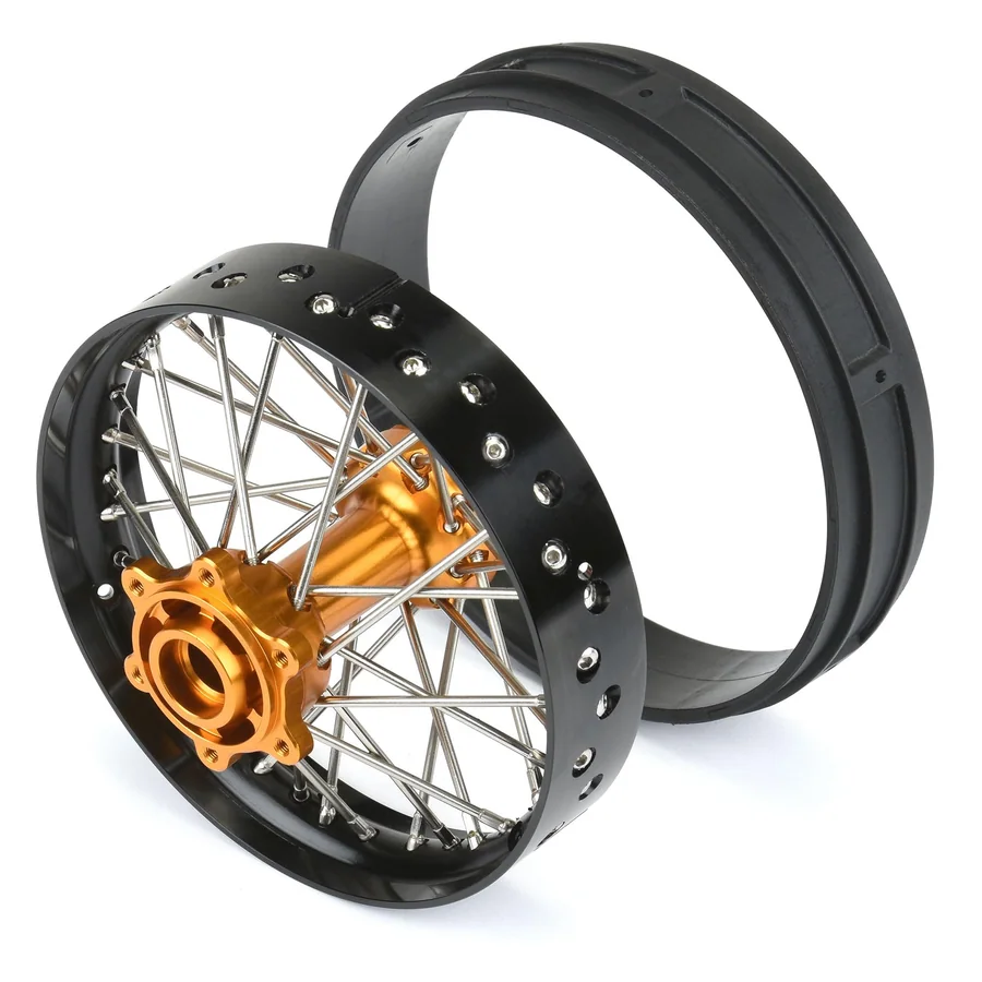 1/4 Pro-Spec Aluminum V2 Bead Rear Wheel Assembled Black/Gold detail 2
