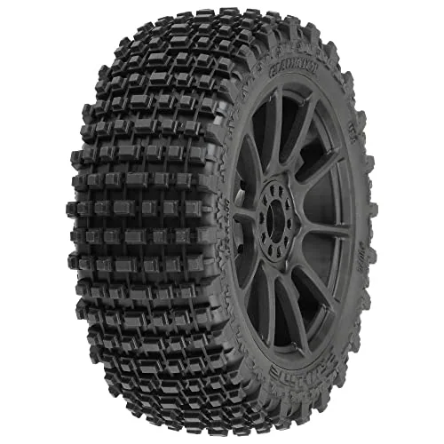 1/8 Gladiator M2 Front/Rear Bgy Tire Mounted Black Mach 10