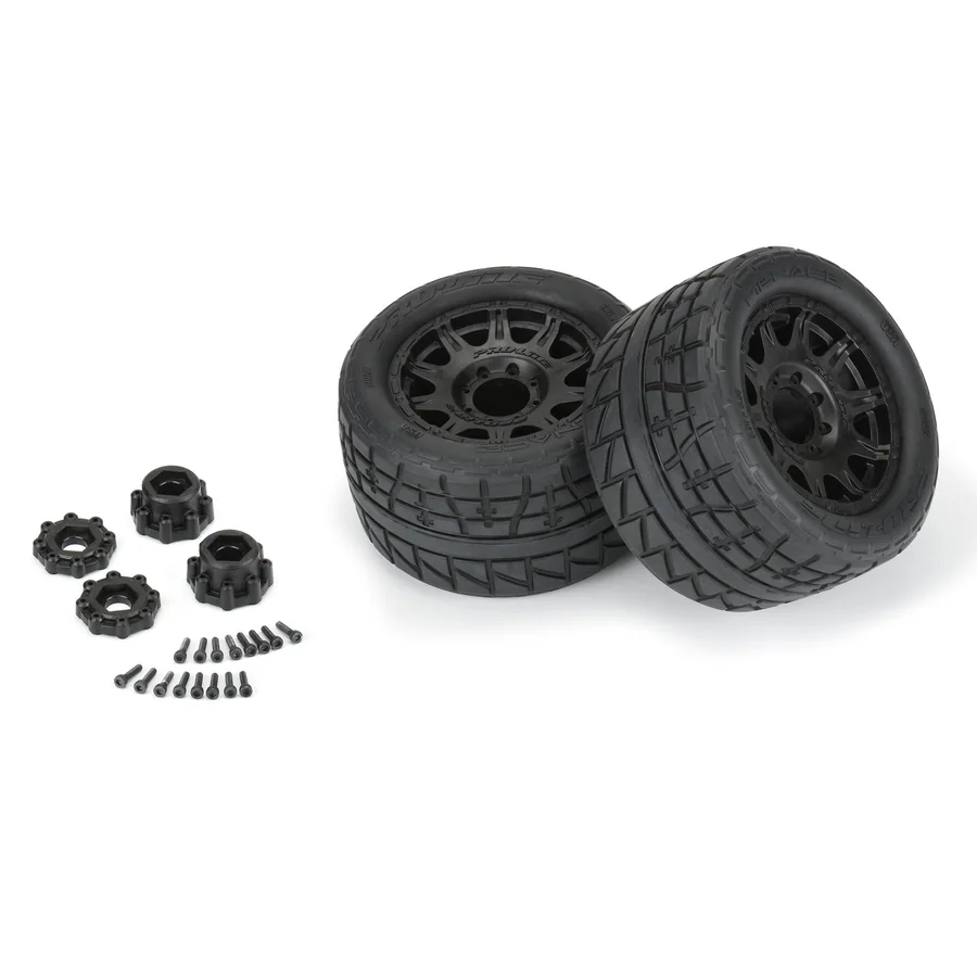 1/8 Menace HP F/R 3.8 MT Mounted 17mm Black Raid detail 3