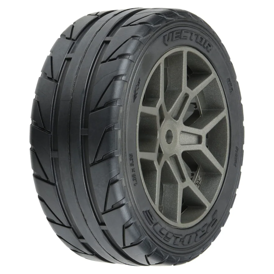 1/8 Vector S3 F/R 35/85 2.4 BELTED Mounted 14mm Gray detail 1