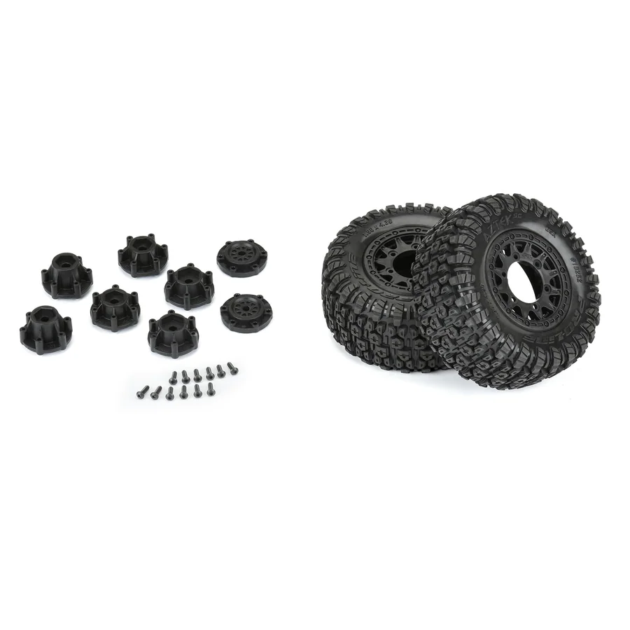 Aztek SC 2.2"/3.0" M2 Medium Tires Mounted on Raid Black 6x30 detail 3