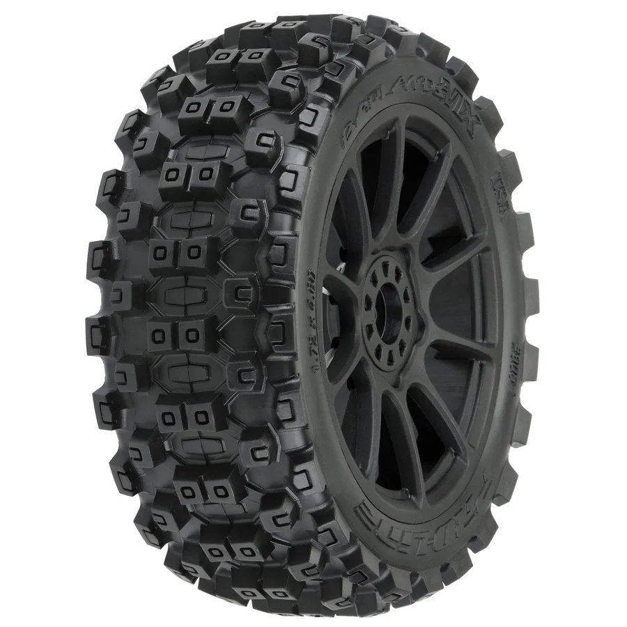 Badlands MX M2 1/8 Mounted Mach 10 Black Wheels F/R detail 1