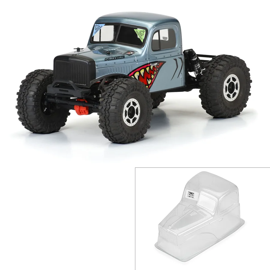 Comp Wagon Cab Only Clear Body 12.3WB Crawlers detail 1