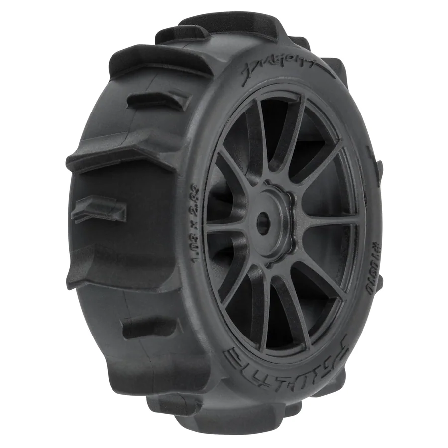 Dumont F/R Tires Mounted 12mm Hex Black Mach 10 4 for Arrma detail 1