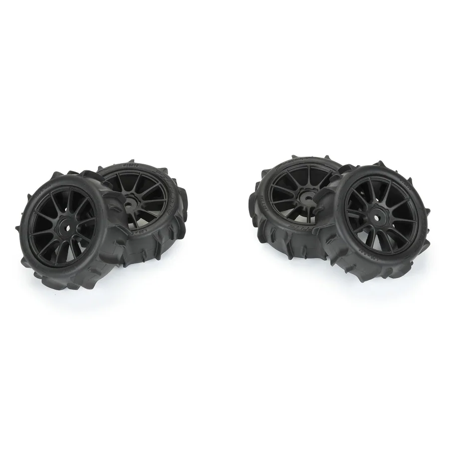Dumont F/R Tires Mounted 12mm Hex Black Mach 10 4 for Arrma detail 3