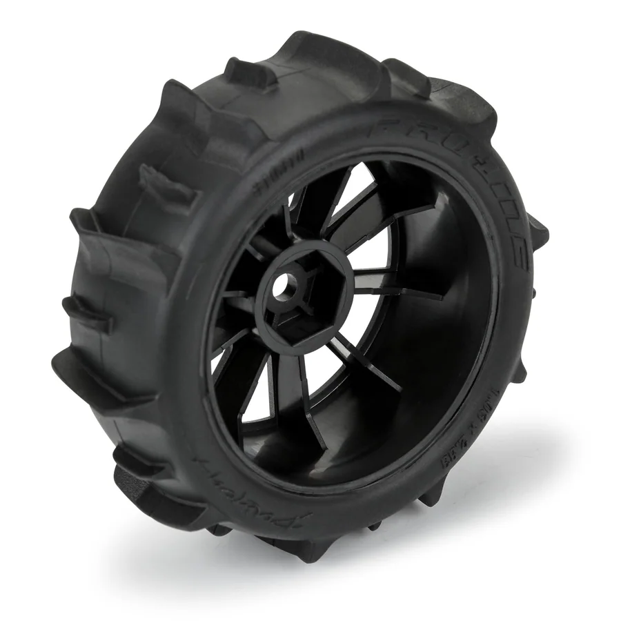 Dumont F/R Tires Mounted 12mm Hex Black Mach 10 4 for Arrma detail 4