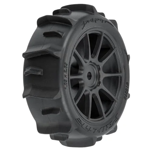 Dumont F/R Tires Mounted 12mm Hex Black Mach 10 4 for Arrma