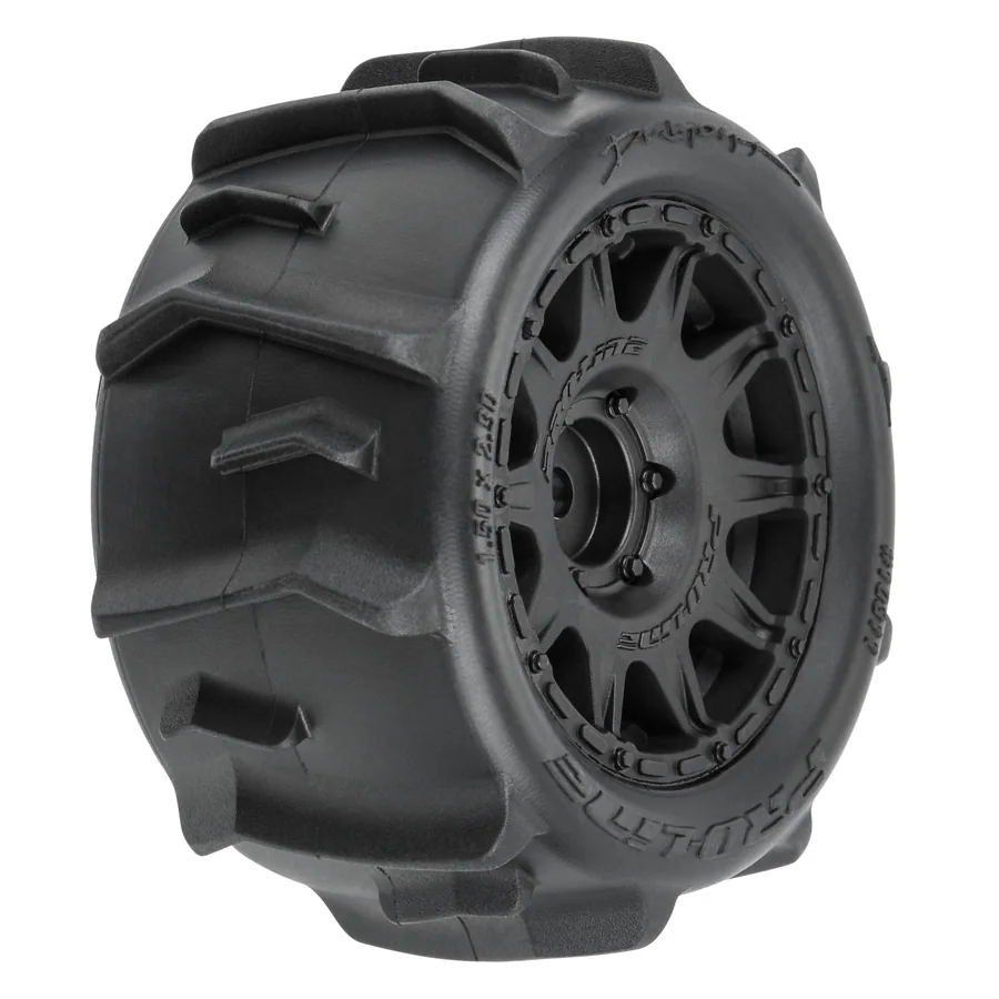 Dumont F/R Tires Mounted 12mm Hex Black Raid 4 for Arrma detail 1