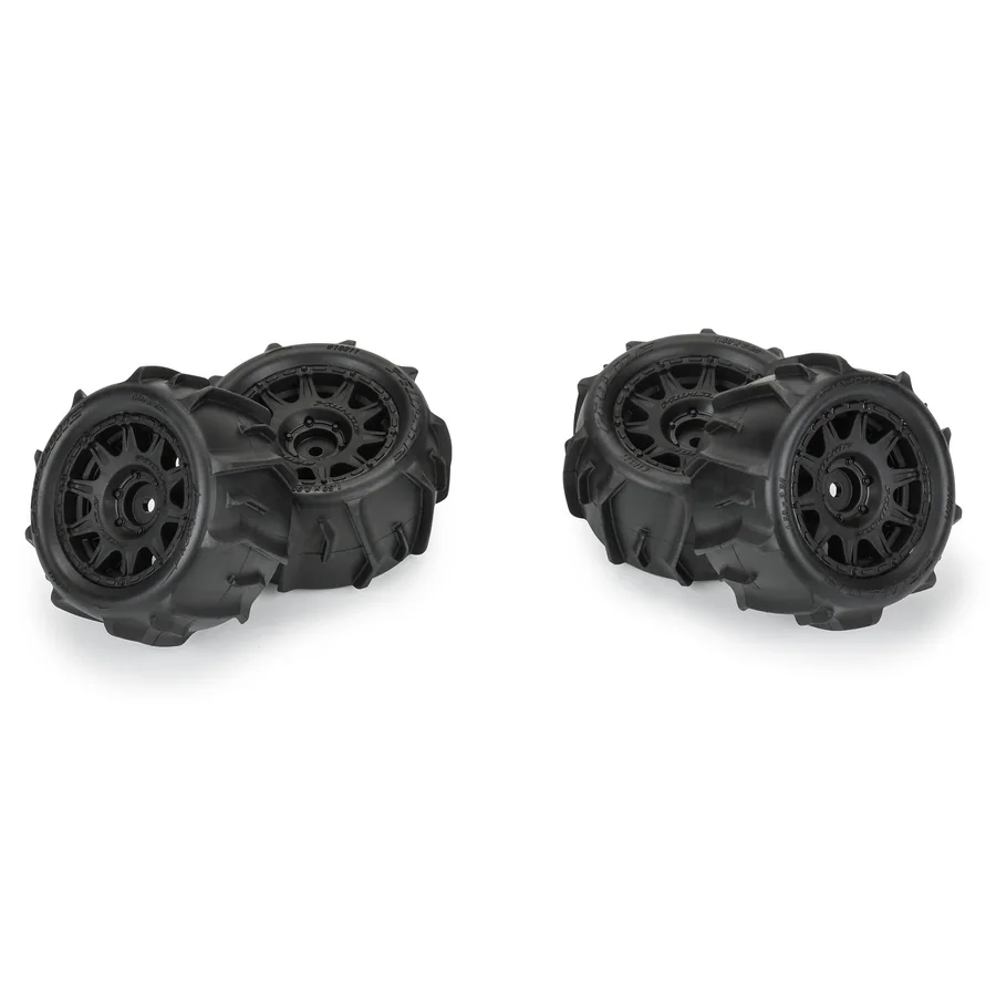 Dumont F/R Tires Mounted 12mm Hex Black Raid 4 for Arrma detail 3