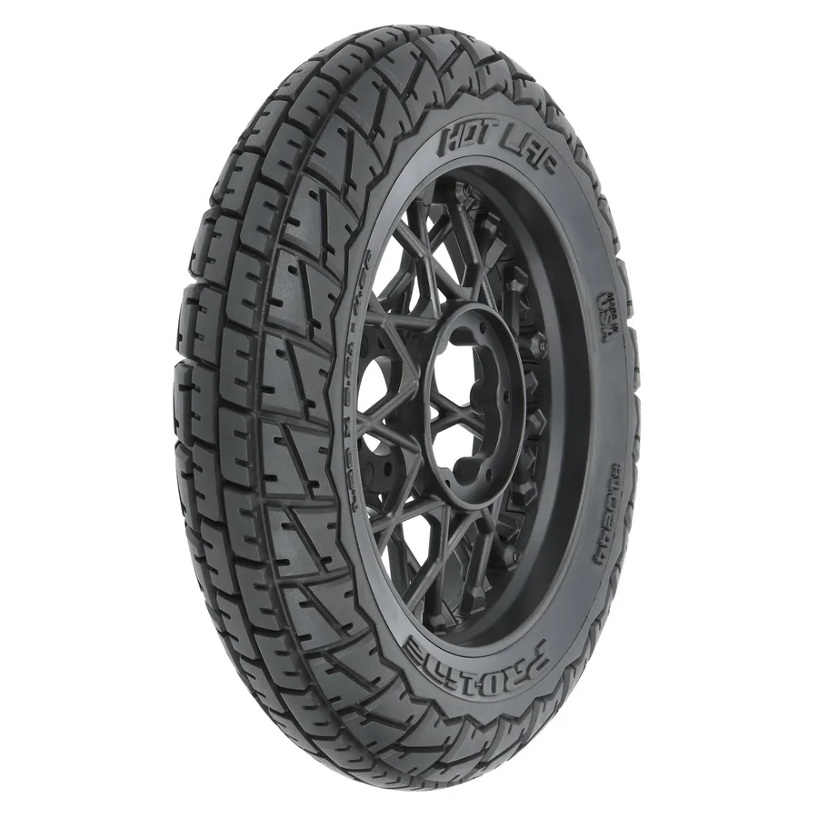 Hot Lap S3 Motorcycle Front Tire Mounted on Black Supermoto detail 1