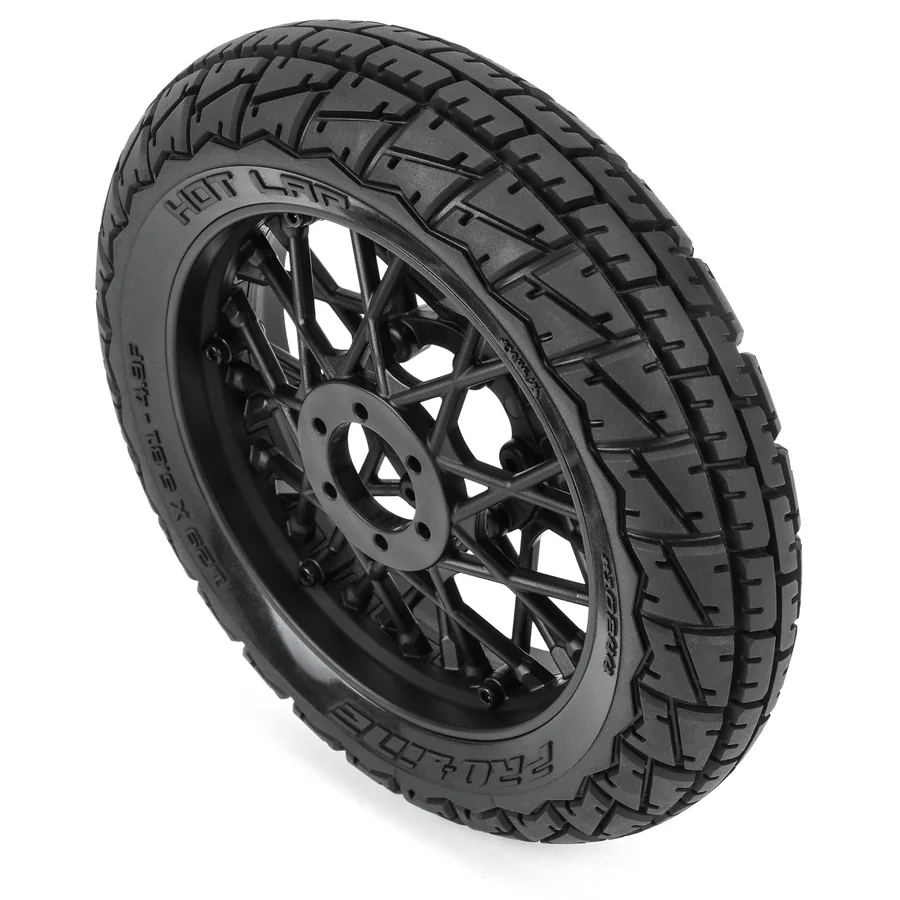 Hot Lap S3 Motorcycle Front Tire Mounted on Black Supermoto detail 3
