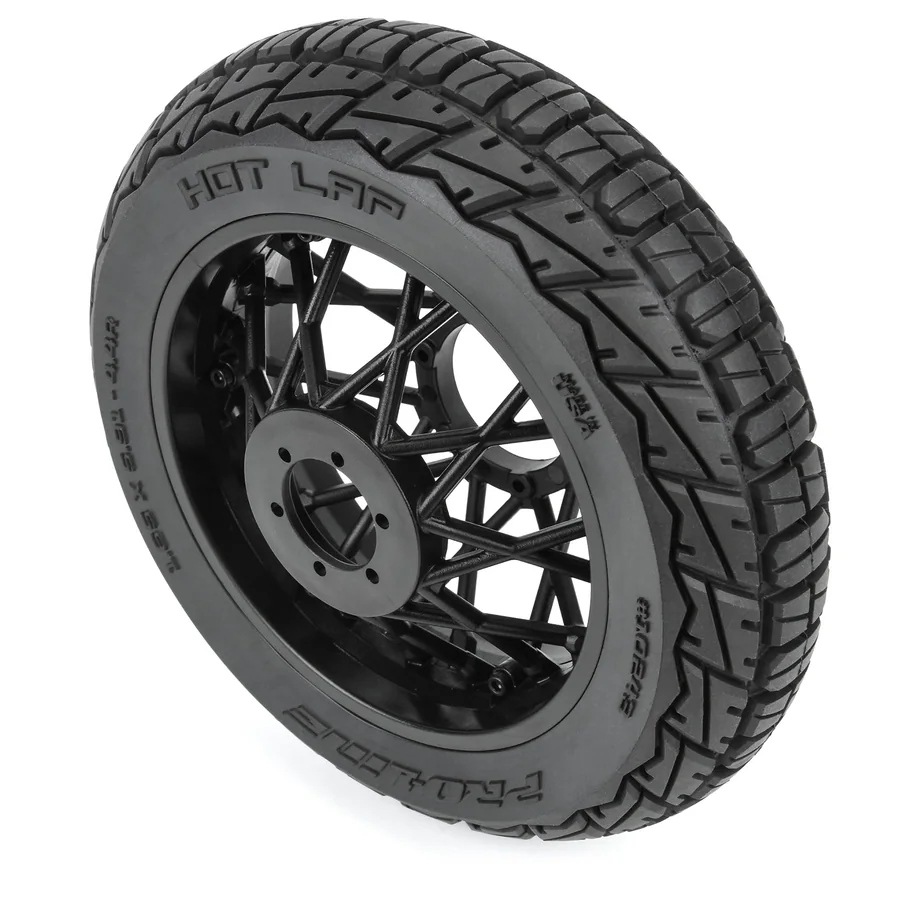 Hot Lap S3 Motorcycle Rear Tire Mounted on Black Supermoto detail 3