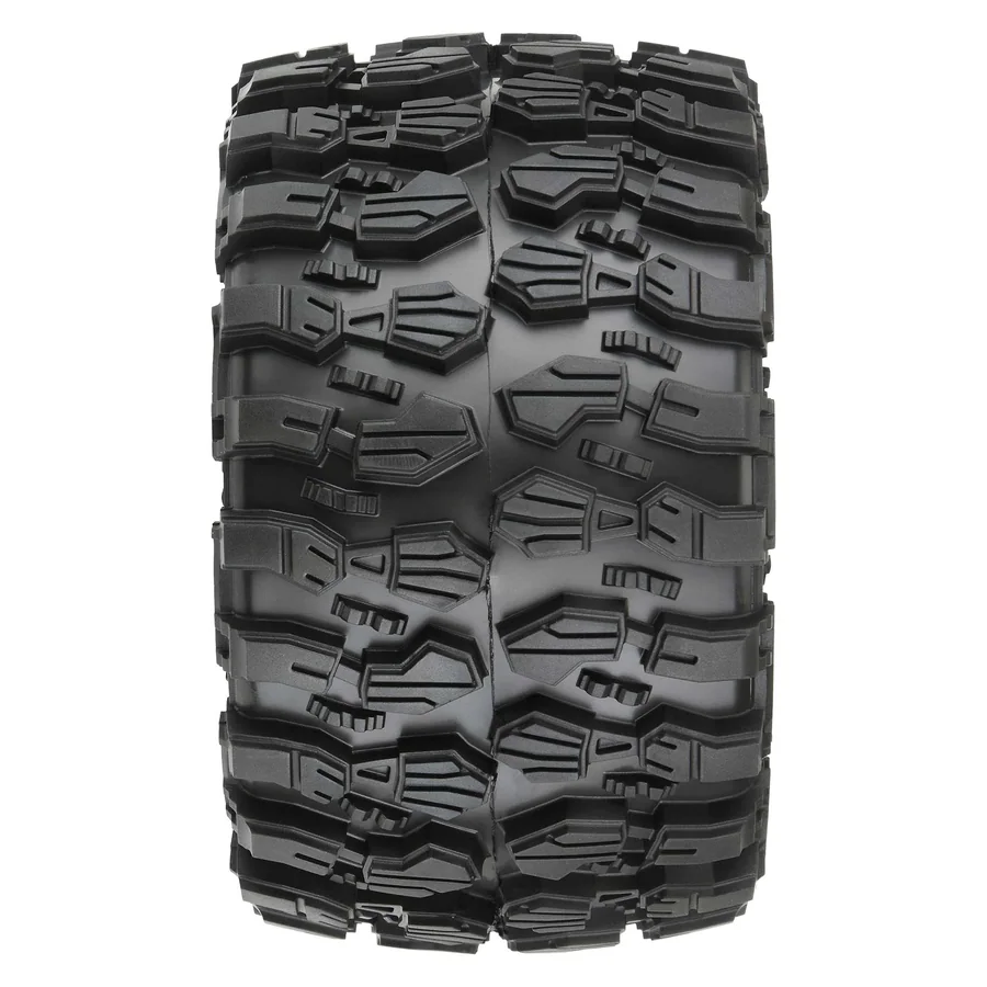 Hyrax 2.8 Tires Mounted Black 6x30 Stampede F/R detail 2