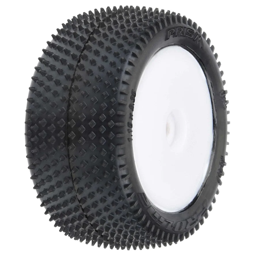 Prism Carpet Tires Mounted White Mini-B Rear detail 1