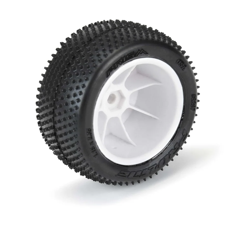 Prism Carpet Tires Mounted White Mini-B Rear detail 4