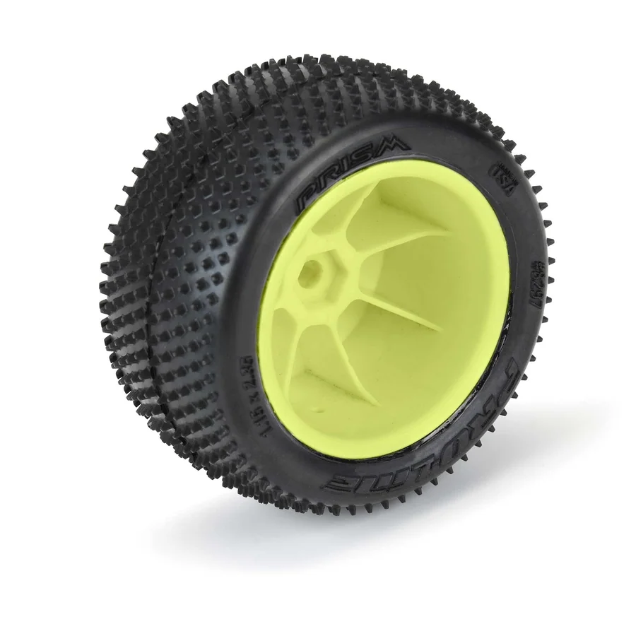 Prism Carpet Tires Mounted Yellow Mini-B Rear detail 4