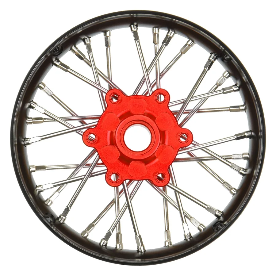 Pro-Spec Aluminum V2 Bead Front Wheel Assembled Black/Red for detail 1