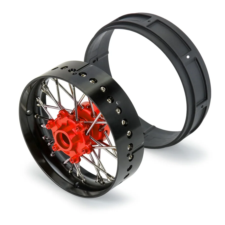 Pro-Spec Aluminum V2 Bead Front Wheel Assembled Black/Red for detail 4