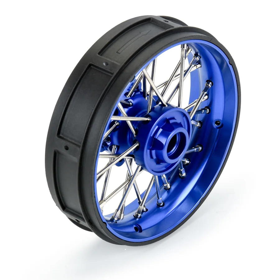Pro-Spec Aluminum V2 Bead Front Wheel Assembled Blue for Losi detail 2