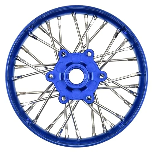 Pro-Spec Aluminum V2 Bead Front Wheel Assembled Blue for Losi