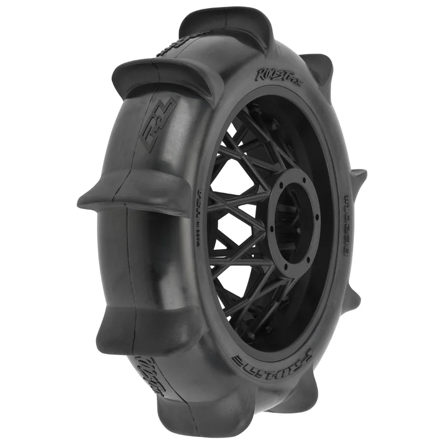 Roost MX Sand/Snow Paddle Motorcycle Tire Mounted on Black detail 1