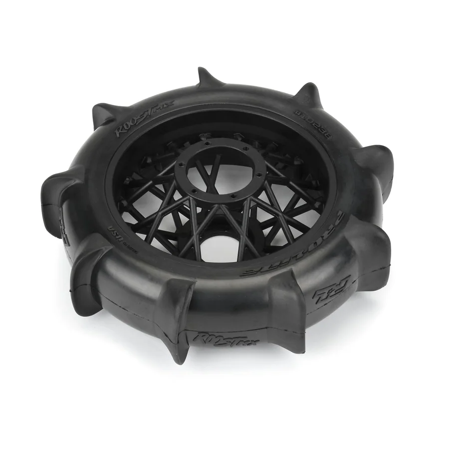Roost MX Sand/Snow Paddle Motorcycle Tire Mounted on Black detail 4