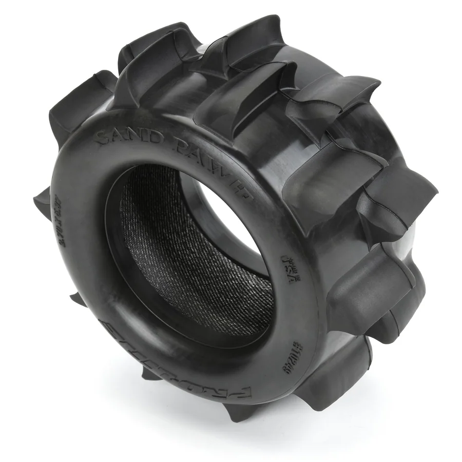Sand Paw HP Belted 2.8" Sand Truck Tires Mounted on Raid Black detail 4