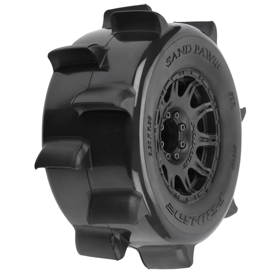 Sand Paw HP BELTED F/R 3.8" MT Tires Mounted 17mm Black Raid detail 1