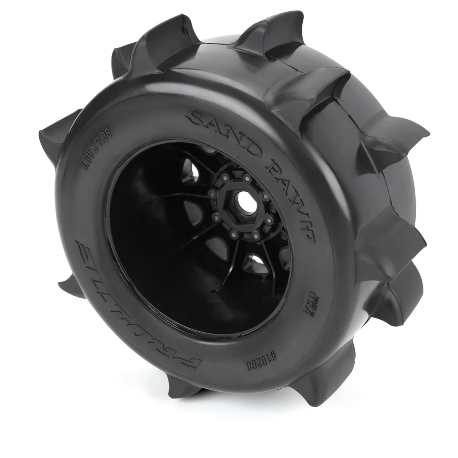 Sand Paw HP BELTED F/R 3.8" MT Tires Mounted 17mm Black Raid detail 3
