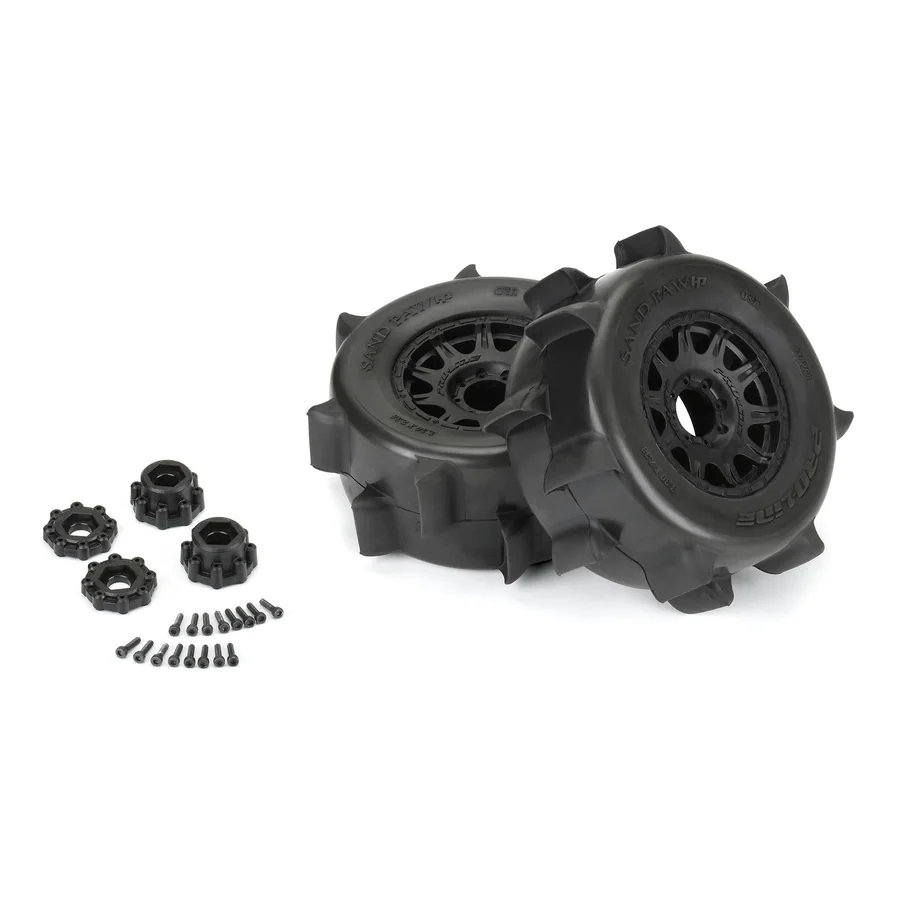 Sand Paw HP BELTED F/R 3.8" MT Tires Mounted 17mm Black Raid detail 4