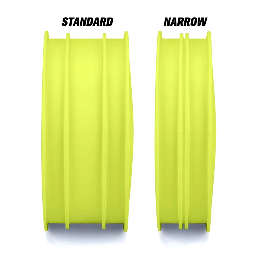 Velocity Narrow 2.2 Hex Carpet Front Yellow Wheels detail 2