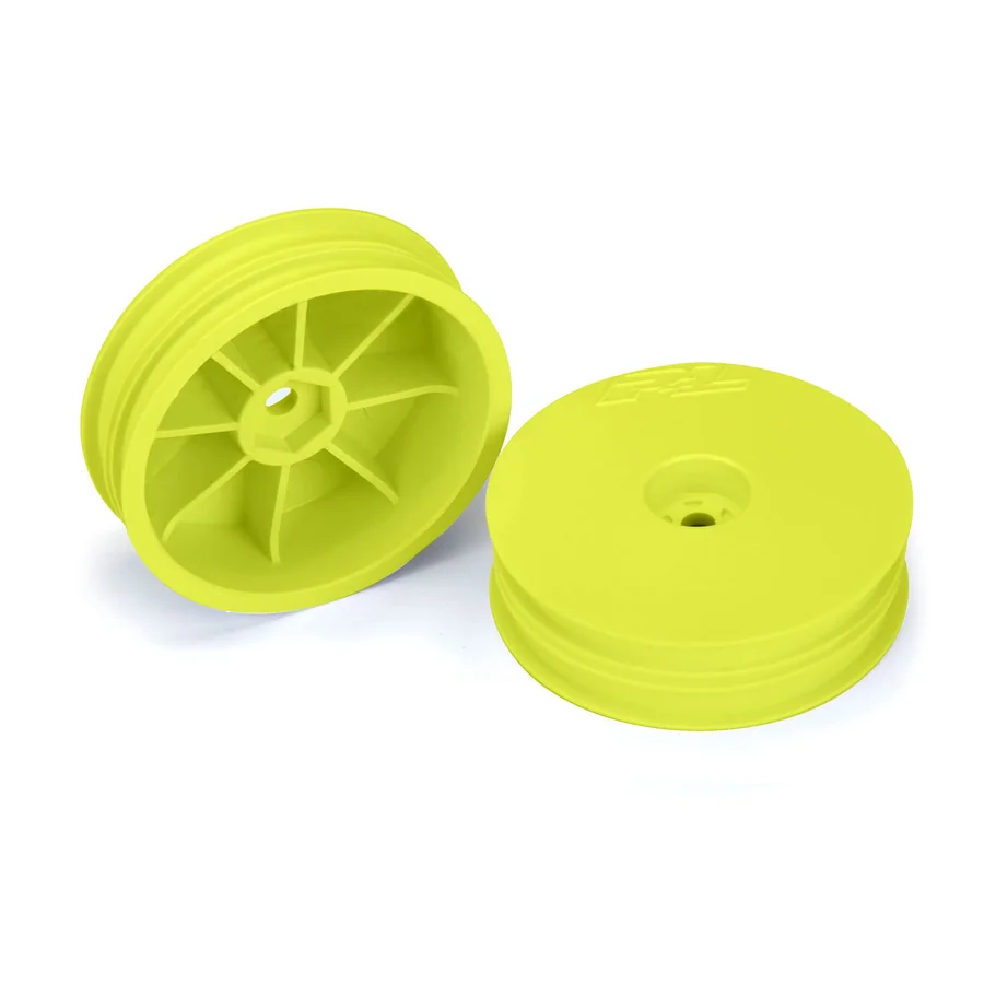 Velocity Narrow 2.2 Hex Carpet Front Yellow Wheels detail 3