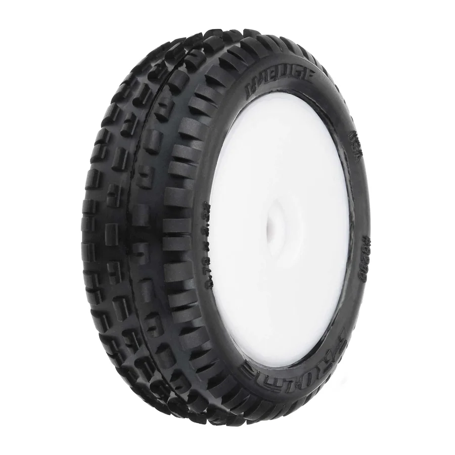 Wedge Carpet Tires Mounted White Mini-B Front detail 1