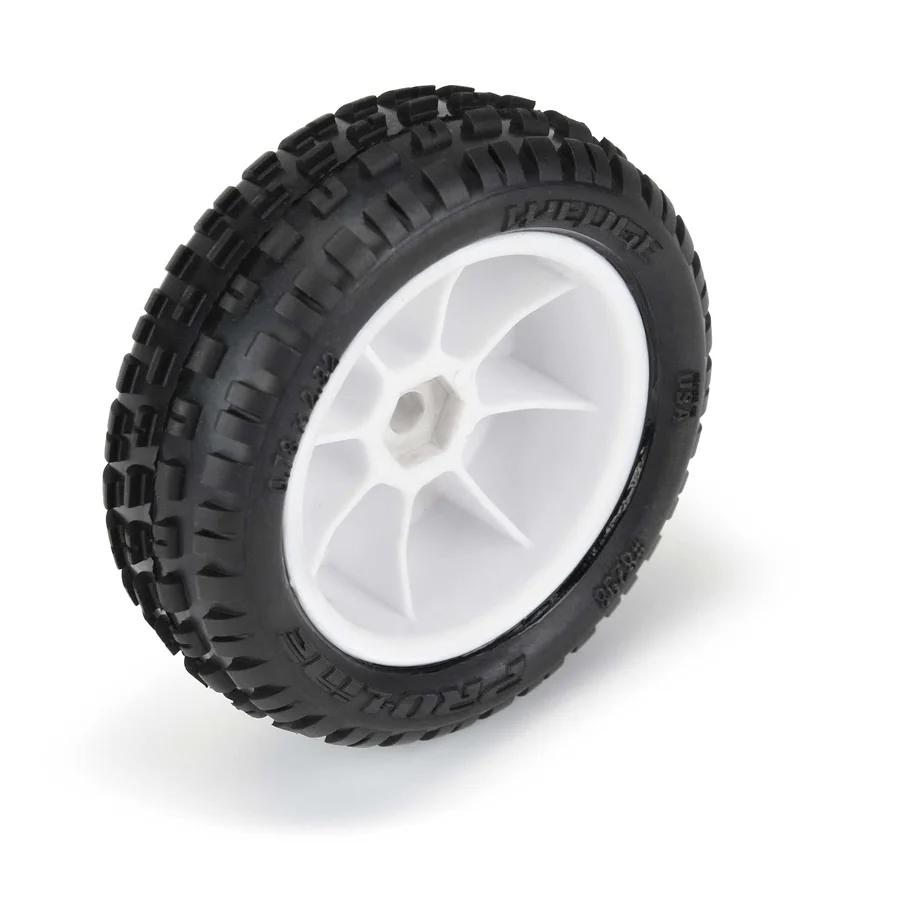 Wedge Carpet Tires Mounted White Mini-B Front detail 4