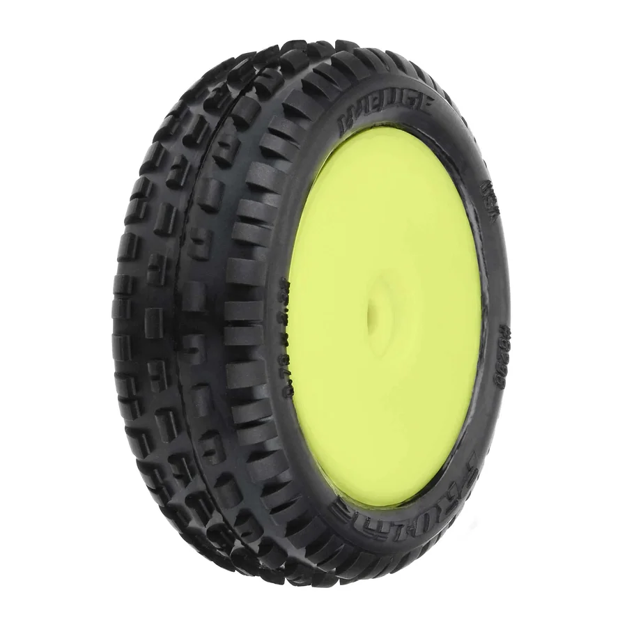 Wedge Carpet Tires Mounted Yellow Mini-B Front detail 1