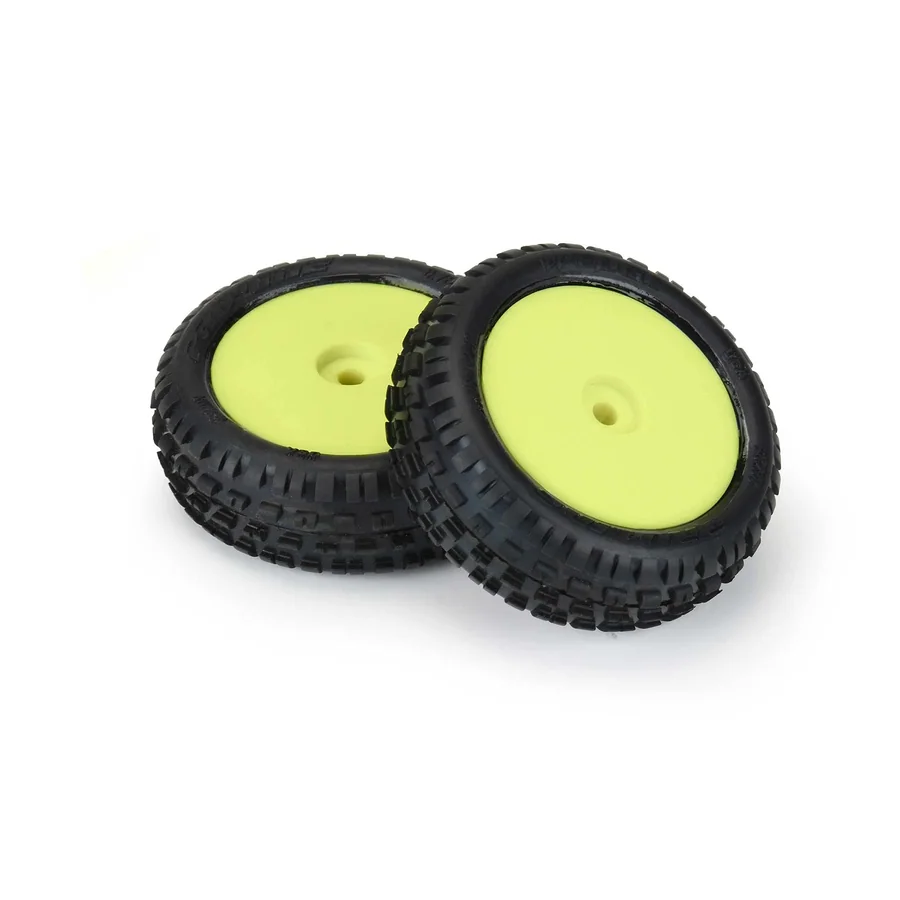 Wedge Carpet Tires Mounted Yellow Mini-B Front detail 3